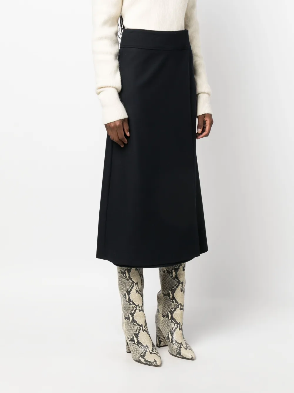 Peserico High-waisted A-line Midi Skirt - Blue 