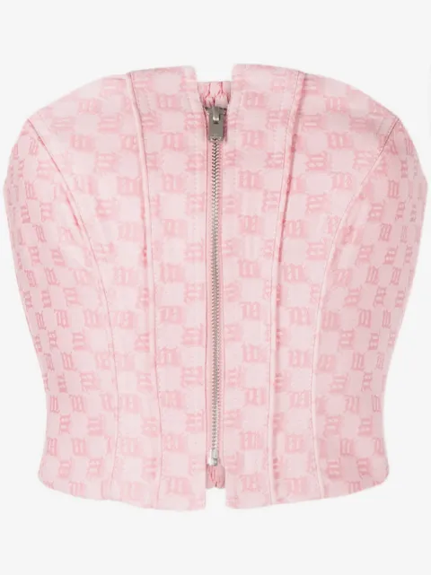 MISBHV monogram-print corset top