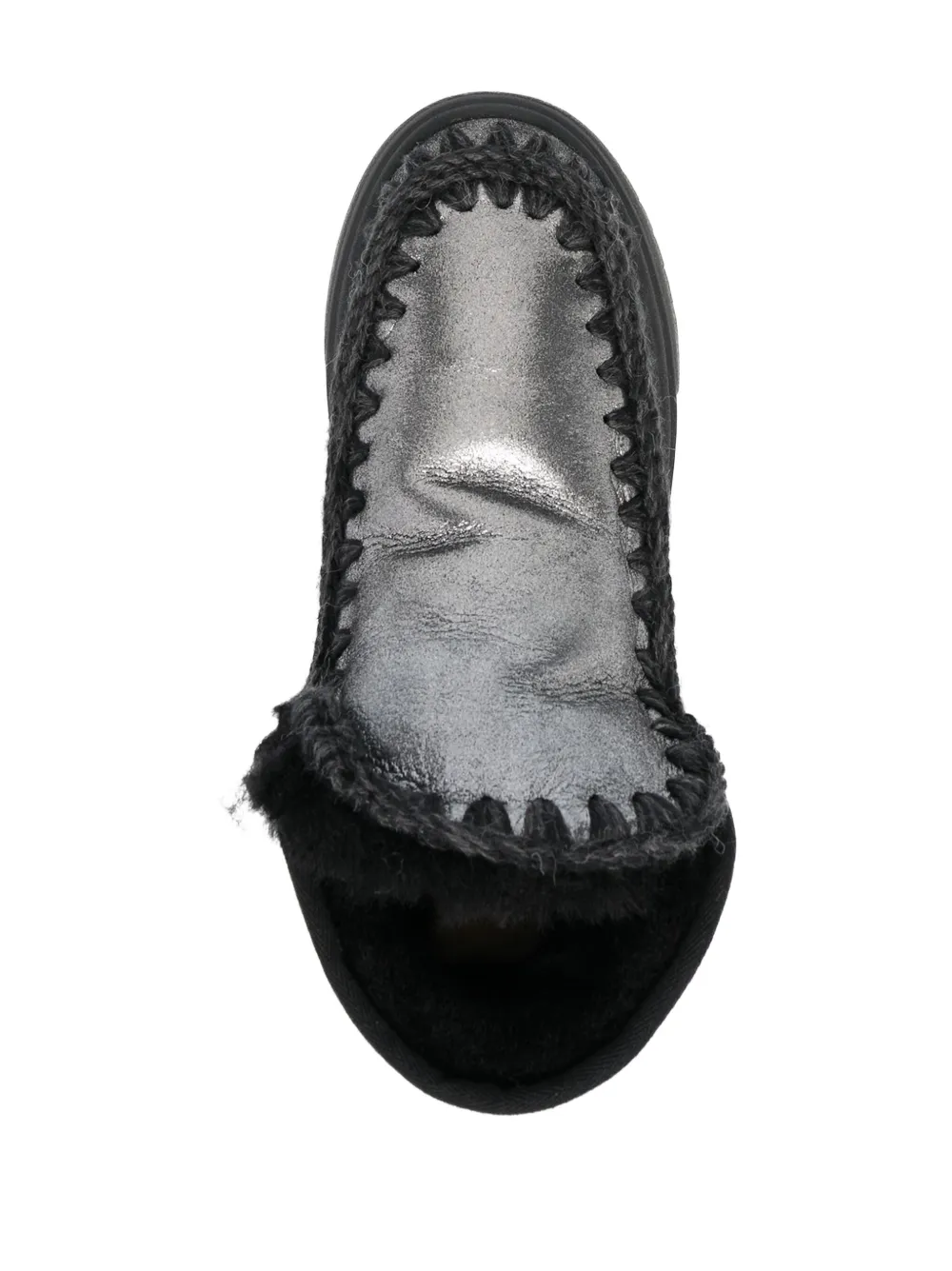 Mou Crochet Stitch-trim Sneaker Boots In Black