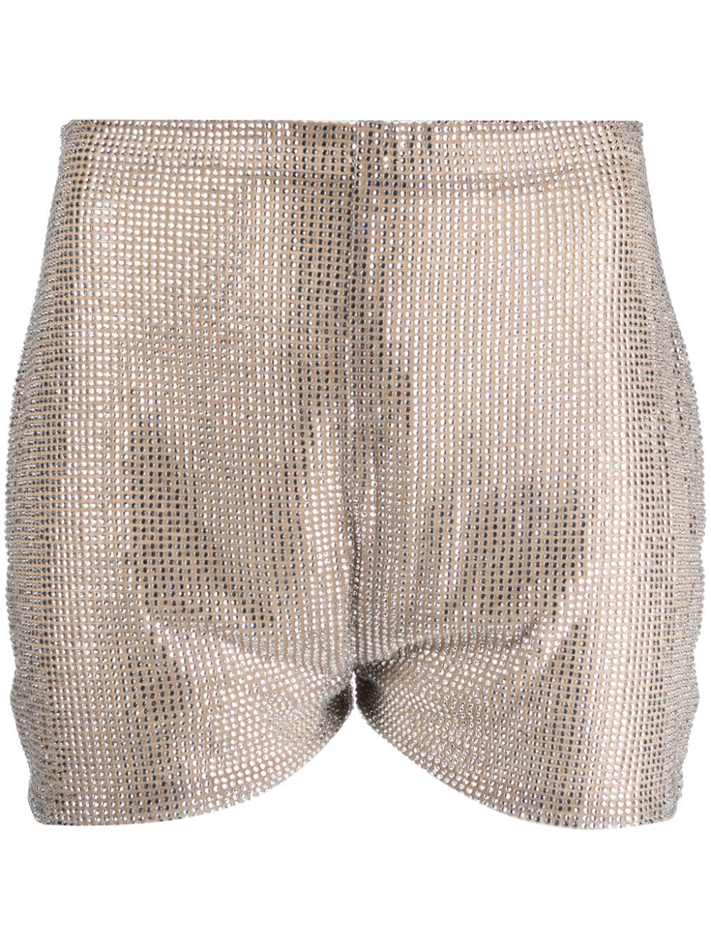 Image 1 of Giuseppe Di Morabito rhinestone-embellished high-waist shorts