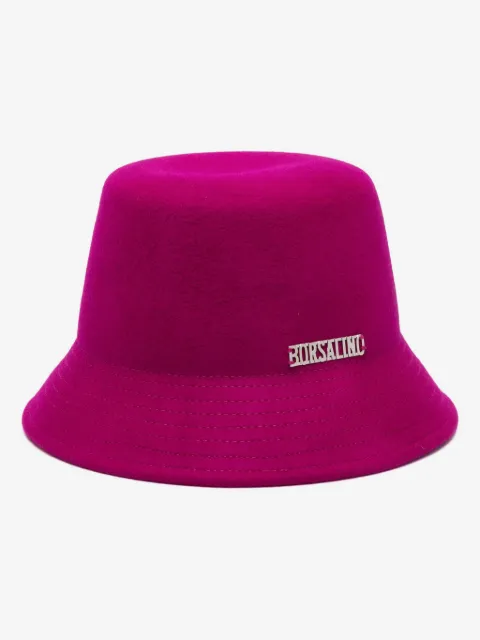 Borsalino logo-plaque felted bucket hat