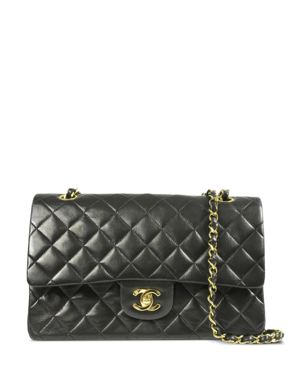 CHANEL Pre-Owned - 1992 medium Double Flap shoulder bag - women - Lambskin - One Size - Black