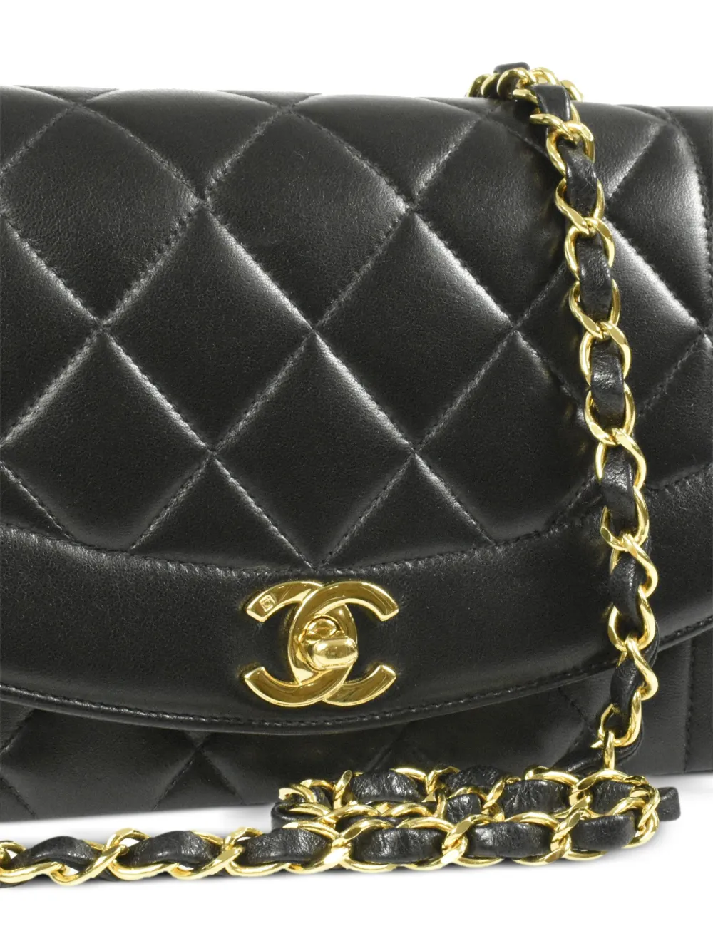 CHANEL Pre-Owned - 1997 small Diana shoulder bag - women - Lambskin - One Size - Black 2