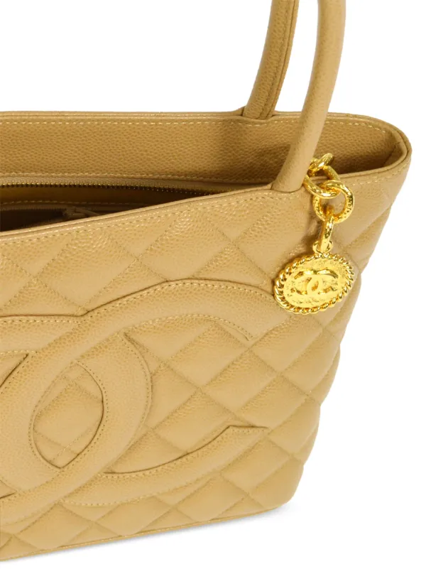 CHANEL Pre-Owned 2002 Medallion Tote Bag Neutrals FARFETCH JO