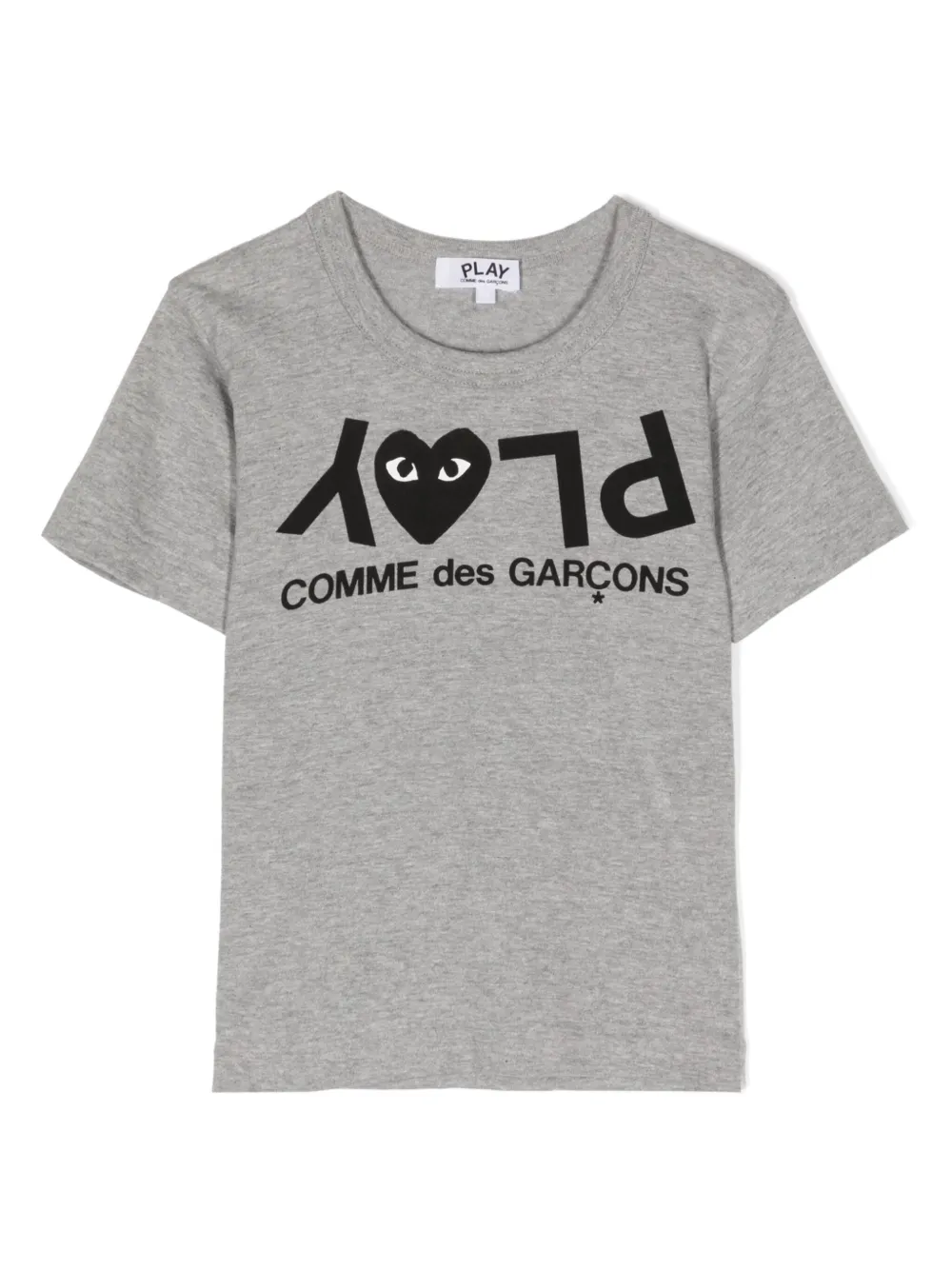 Shop Comme Des Garçons Play Logo-print Cotton T-shirt In Grey