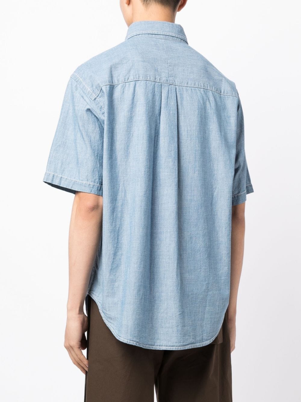 Shop Chocoolate Short-sleeve Denim Shirt In Blue