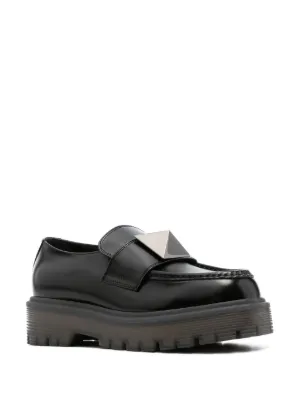 ヴァレンティノ レザー ワンスタッズ 厚底 ローファー ブラック valentino garavani - 新品！Valentino ヴァレンティノ ワン