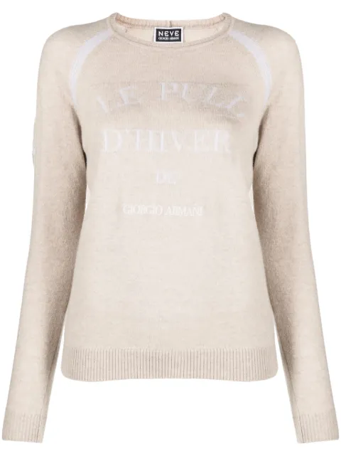 Giorgio Armani intarsia-knit logo cashmere jumper