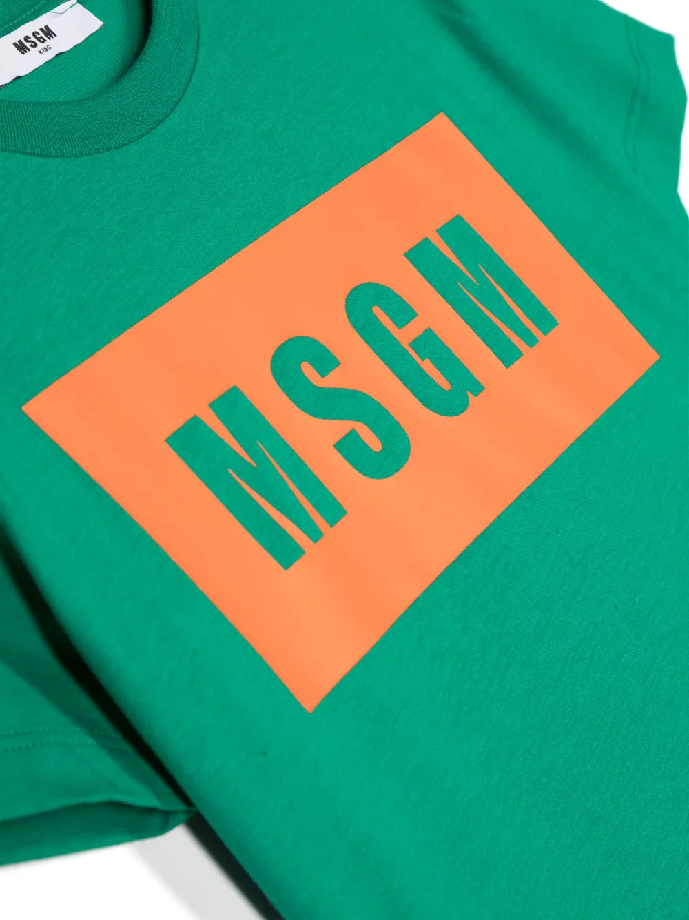 Msgm Logo-print Cotton T-shirt In Green