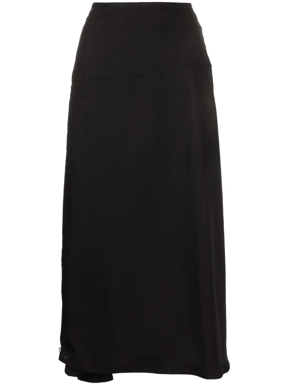 zip-embellished midi skirt