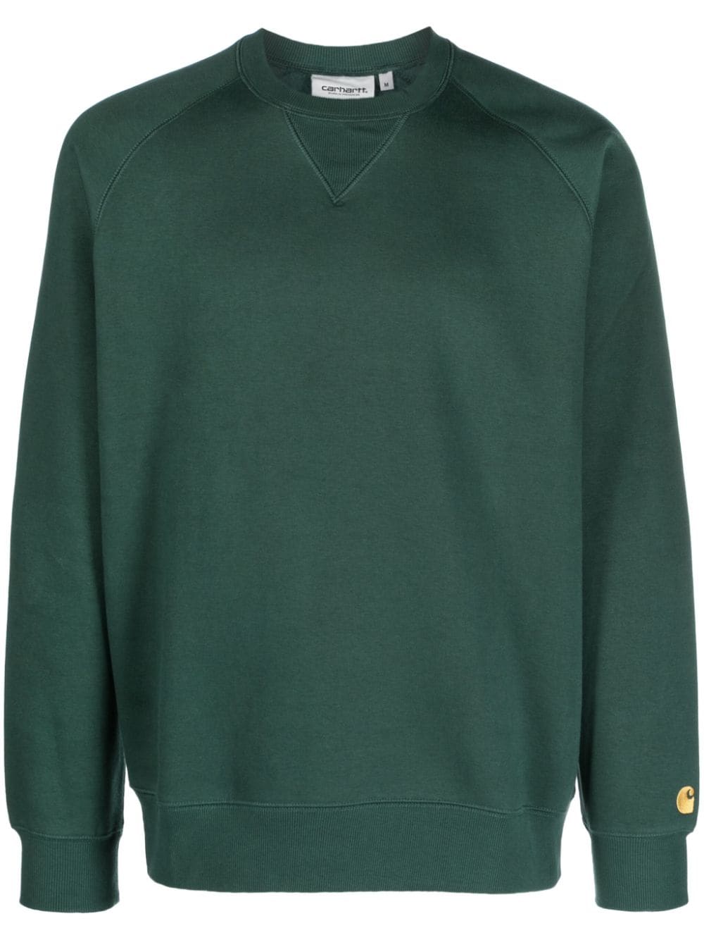 Carhartt Logo-embroidered Long-sleeved Sweatshirt In Green