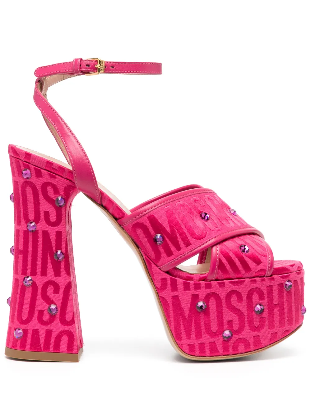Moschino 150mm monogramjacquard Platform Sandals Farfetch