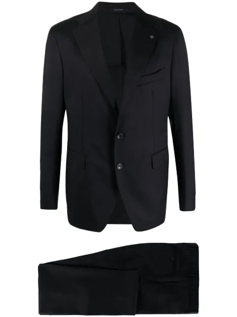 Tagliatore logo-plaque virgin-wool single breasted blazer