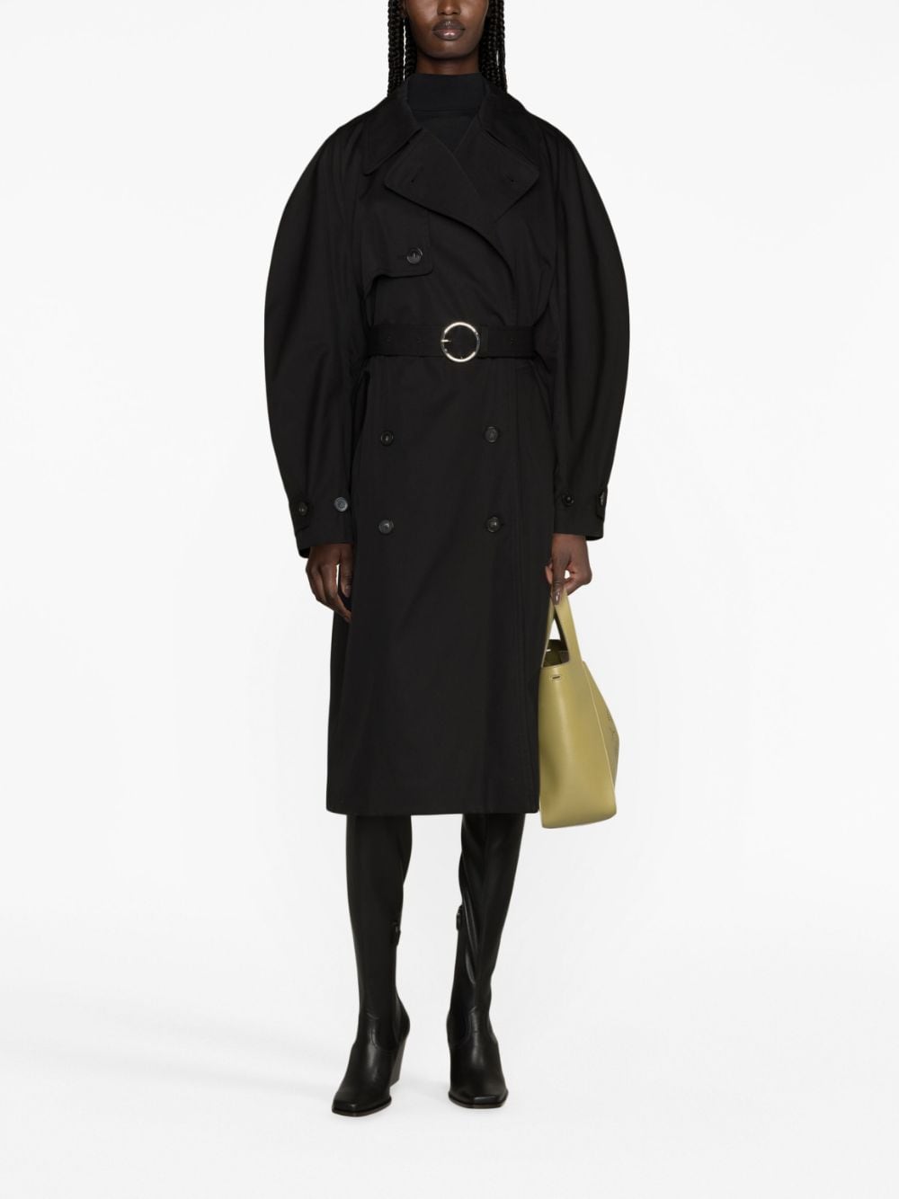 Stella McCartney Trenchcoat met dubbele rij knopen - Zwart