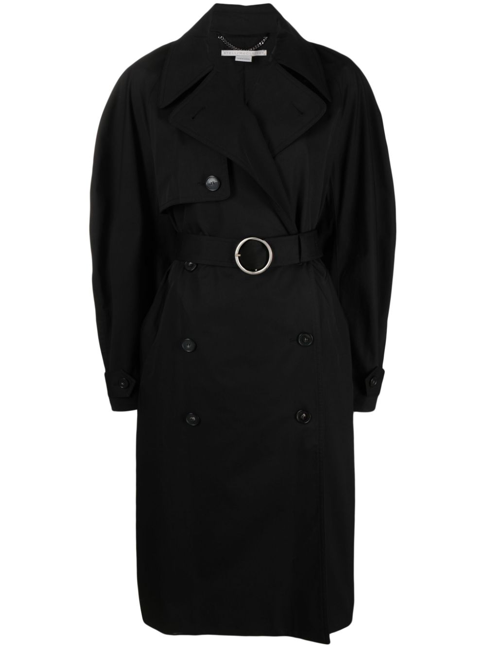 double-breasted belted trench coat