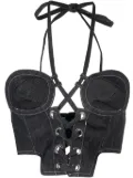 JULFER corset-style cotton top - Black