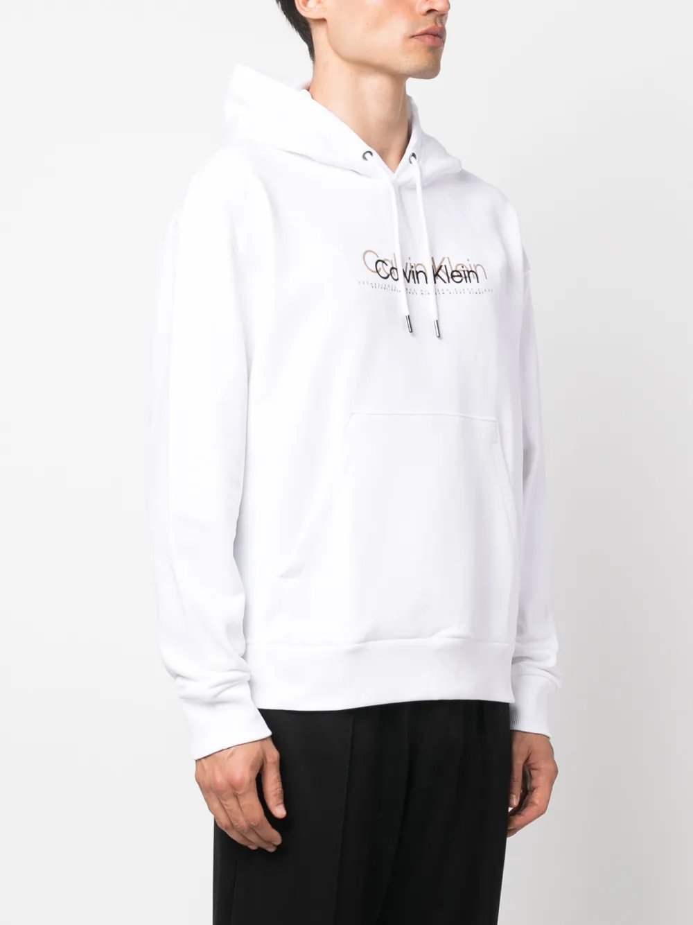 Calvin Klein logo-print Cotton Hoodie - Farfetch