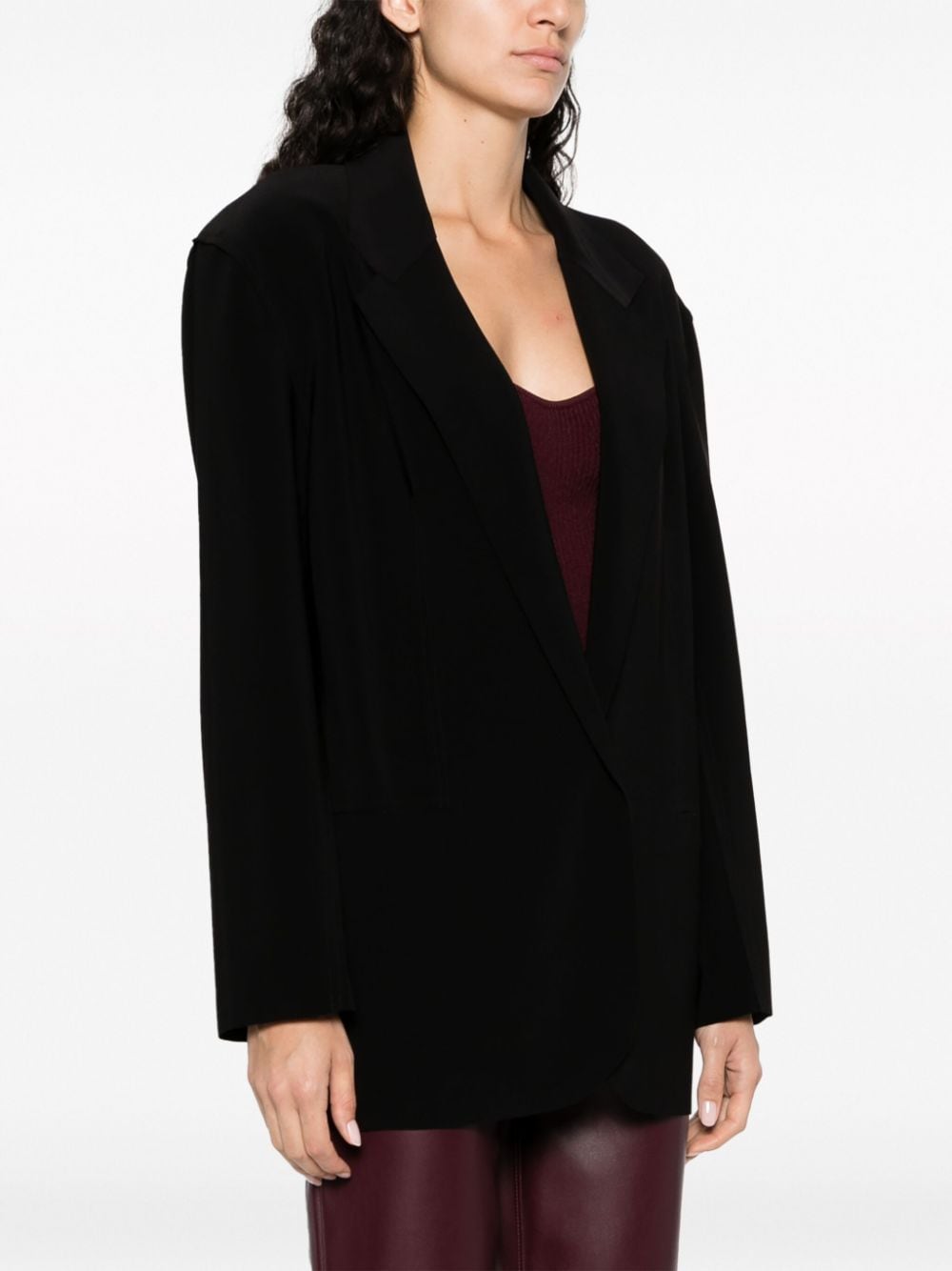 Shop Norma Kamali Notched-lapel Belted Blazer In Black