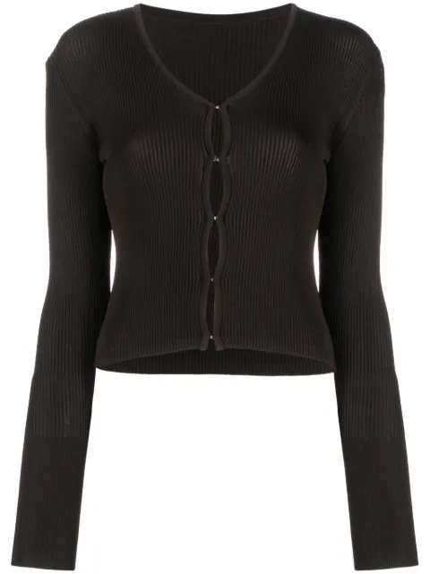 Low Classic hook-fastening ribbed cardigan
