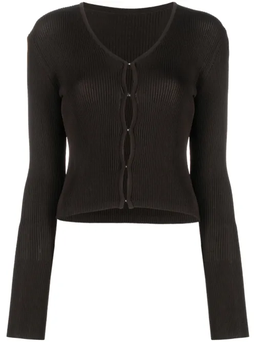 Cardigan nervuré à fermoirs crochet - Low Classic - Modalova