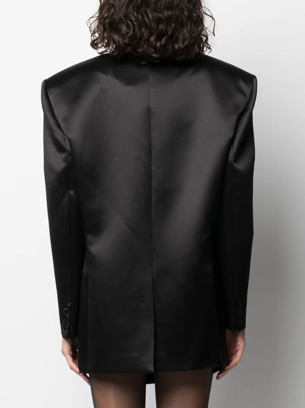 Shop Magda Butrym Single-breasted Silk Blazer In Black