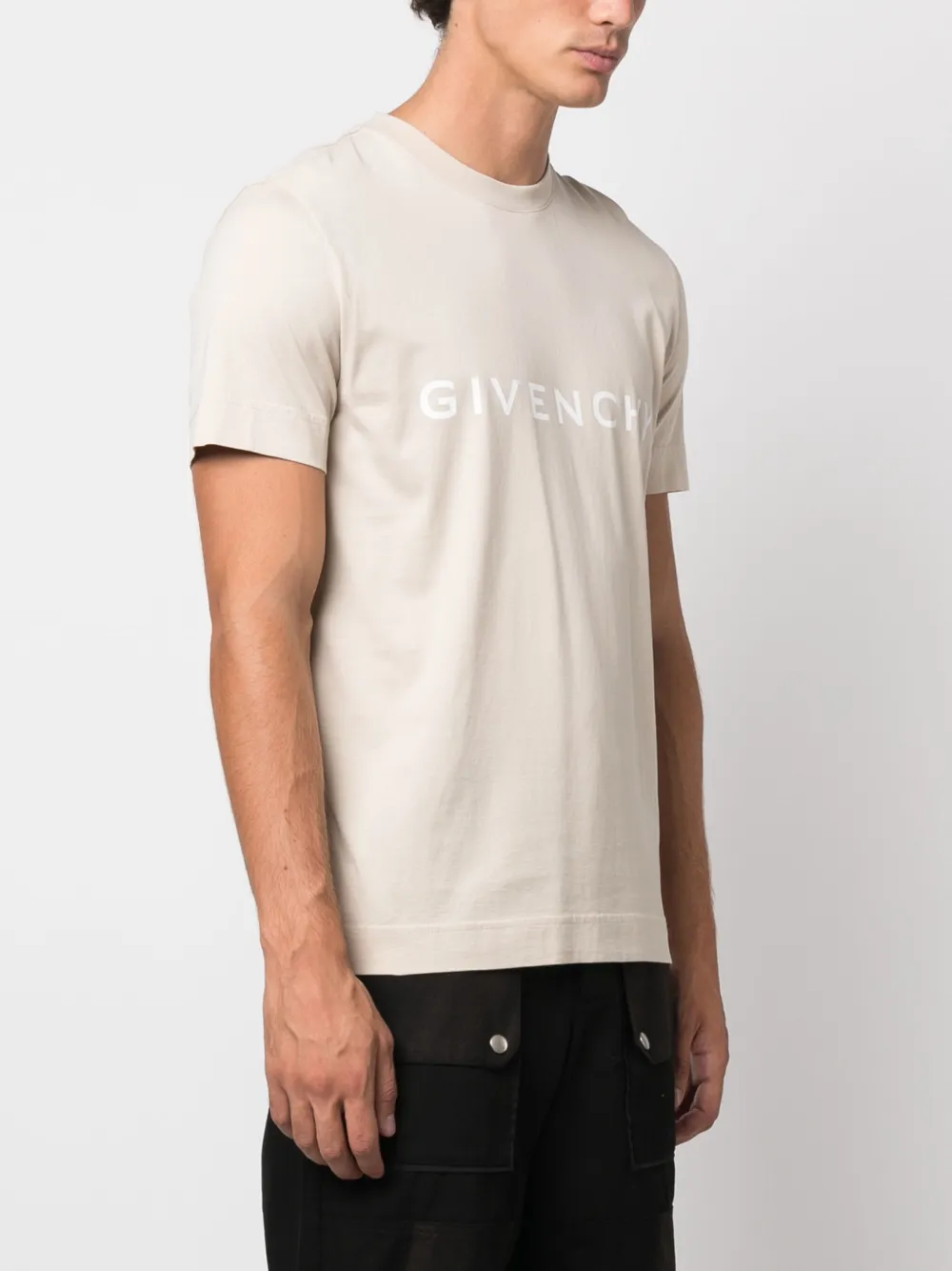 Givenchy T-shirt met logoprint Beige