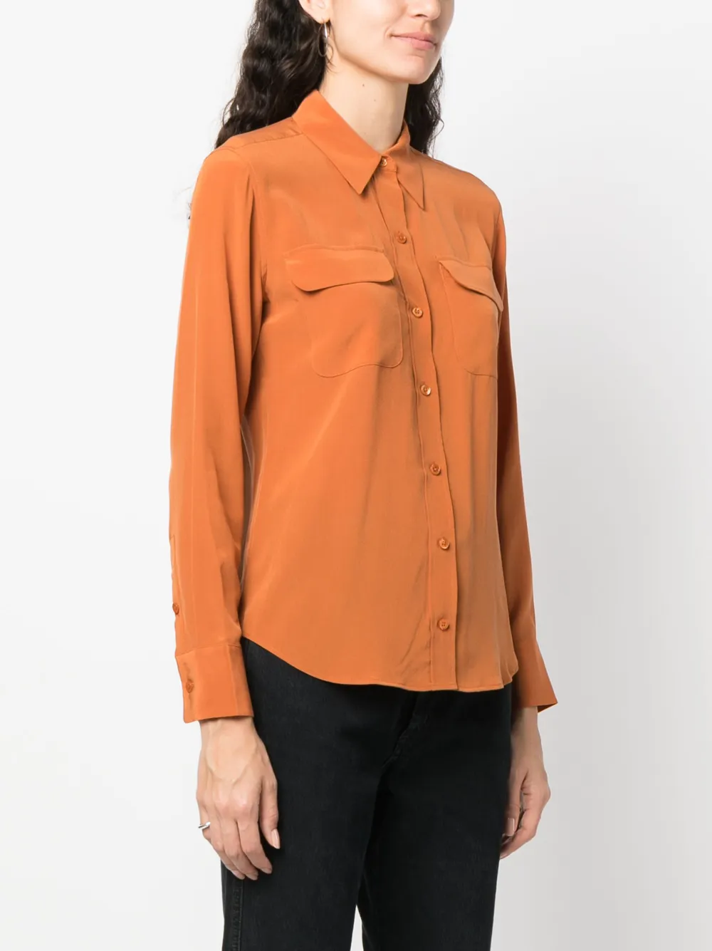 Women's burnt on sale orange dress shirt