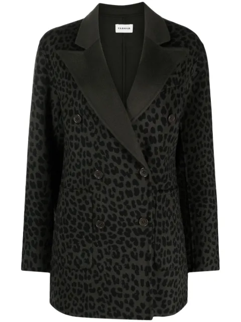 P.A.R.O.S.H. cheetah-print double-breasted blazer 
