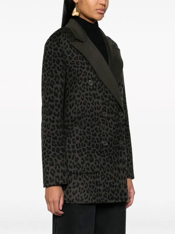 ジャケット P.A.R.O.S.H. Animal print double-breasted blazer Green 20954351_51521005_1000.jpg