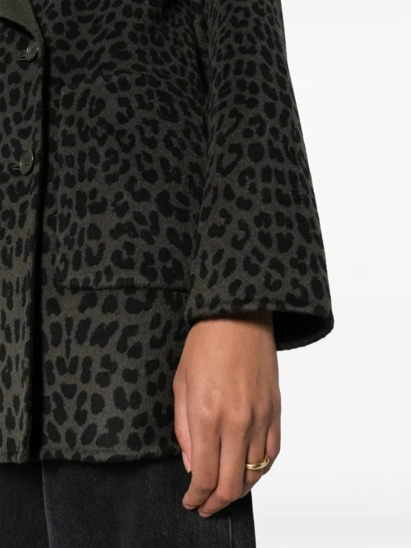 P.A.R.O.S.H. cheetah-print double-breasted Blazer | Green