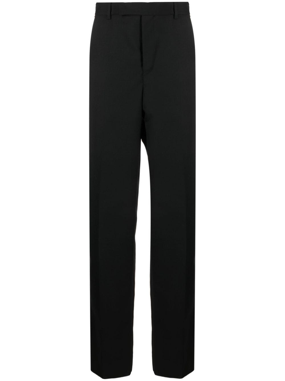 Shop Versace Medusa-plaque Tailored Wool Trousers In Black