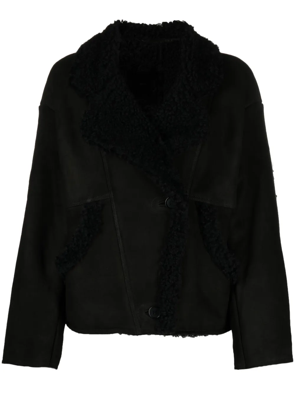 Salvatore Santoro Shearling Button-up Jacket In Black