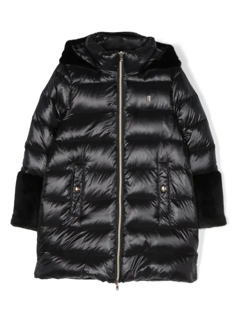 Herno Kids zip-up hooded down jacket