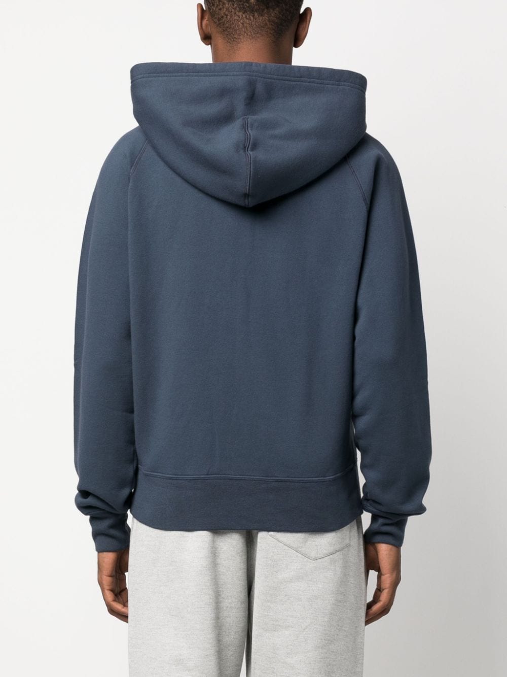 Shop Tom Ford Slouchy Zip-up Cotton Hoodie In Blue