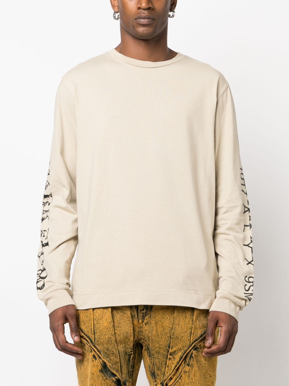 Shop Alyx Graphic-print Long-sleeved T-shirt In Brown