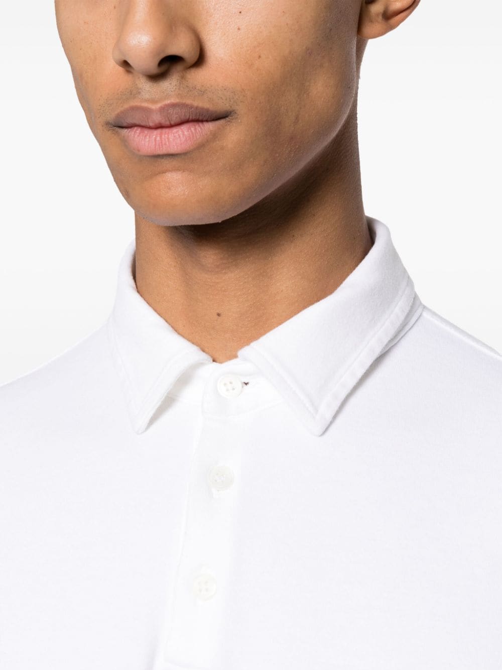 Shop Zanone Cotton Polo Shirt In Weiss