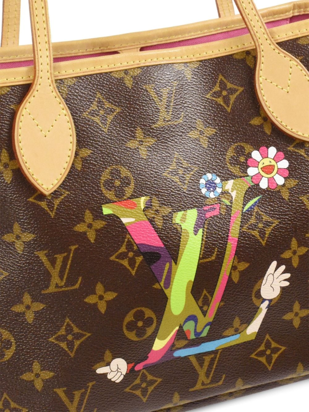 Louis Vuitton x Takashi Murakami 2007 pre-owned Neverfull PM tote bag -  Brown, £4165.00