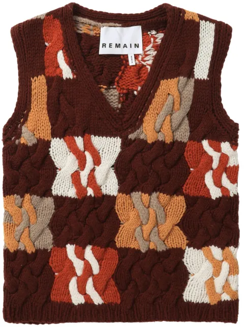 REMAIN chunky-knit V-neck vest
