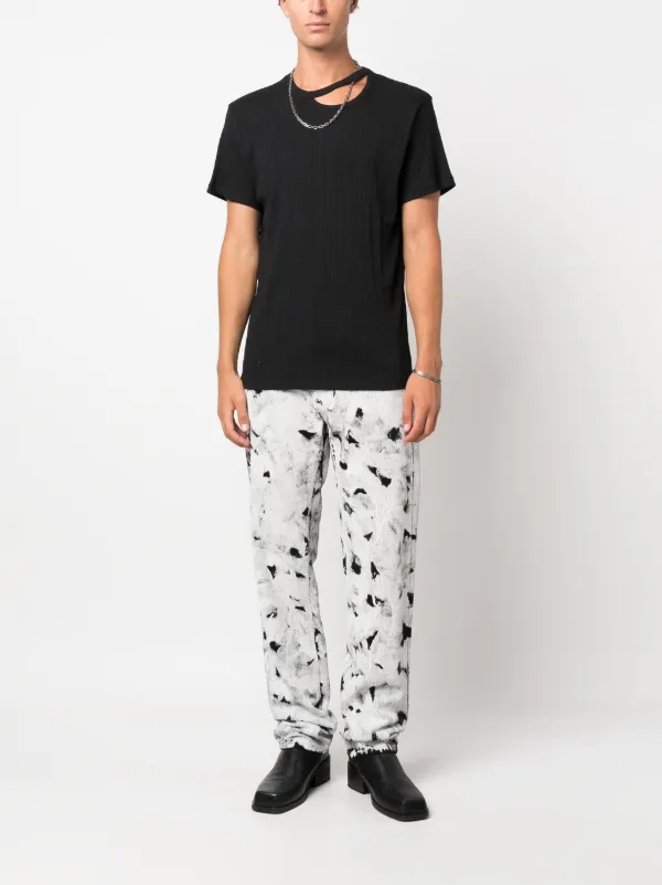 ^*^様 LGN LOUIS GABRIEL NOUCHI ブラックアシンメトリ LGN LOUIS GABRIEL NOUCHI カットアウト Tシャツ | ブラック | FARFETCH JP