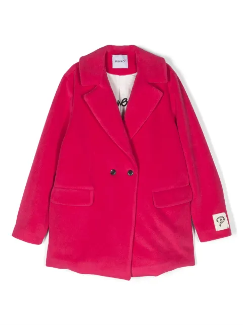 Pinko Kids graphic-print double-breasted coat 