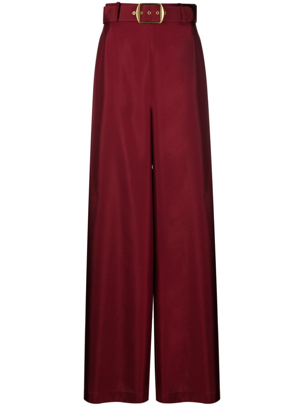 ZIMMERMANN belted silk wide-leg trousers - Red