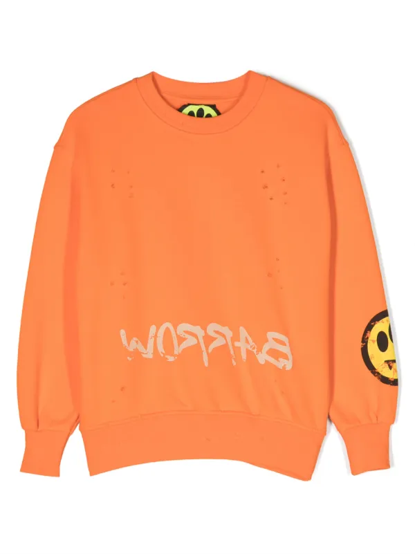 Barrow Kids graphic-print Cotton Sweatshirt | Orange | FARFETCH SG