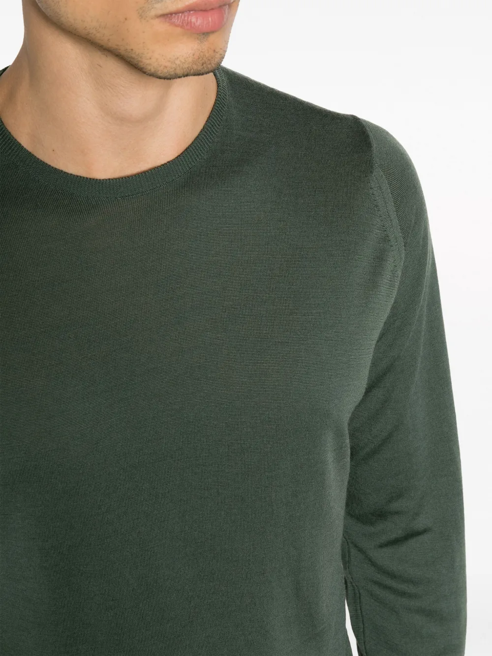 Shop John Smedley Marcus Wool Jumper In Green