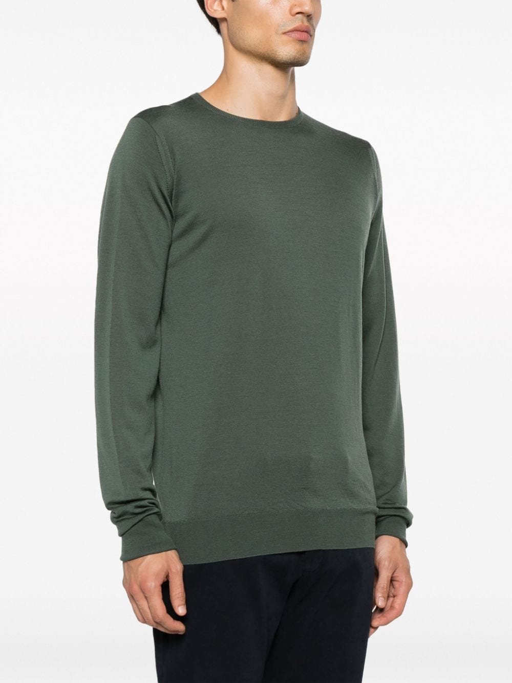 Shop John Smedley Marcus Wool Jumper In Green