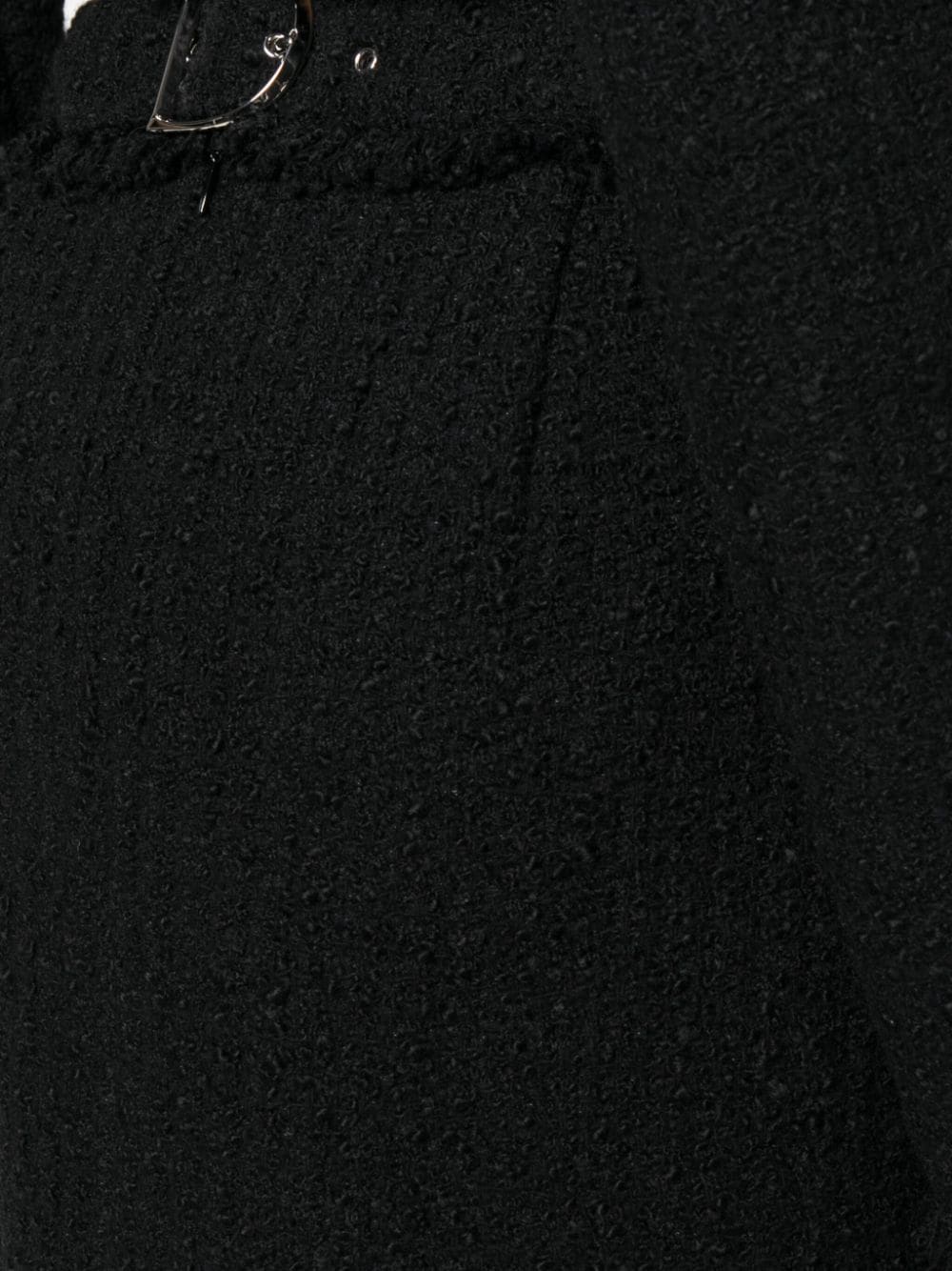 Shop Del Core Buckle-detail Tweed Mini Skirt In Black