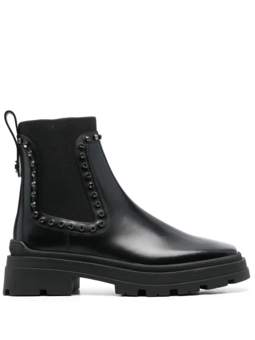 Bottines en cuir Veronique à ornements en cristal - Jimmy Choo - Modalova