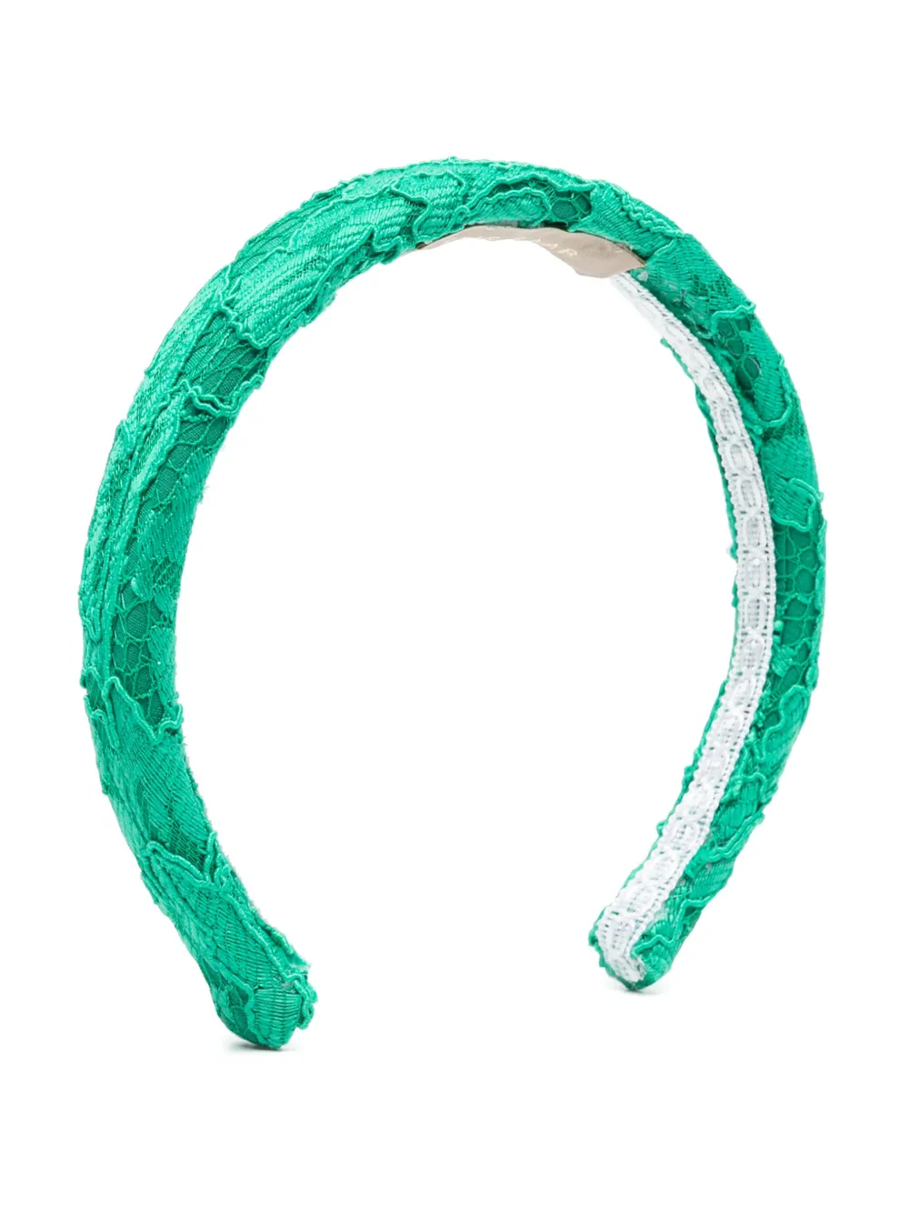 Elie Saab Junior Kids' Floral-lace Headband In Green