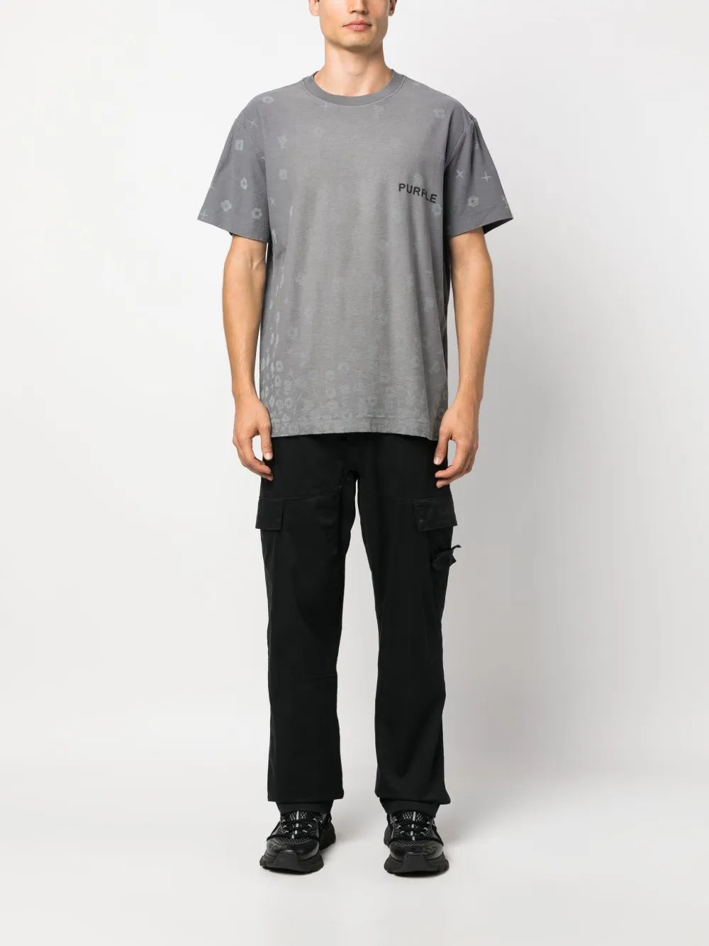 Purple Brand T-shirt met monogramprint - Grijs