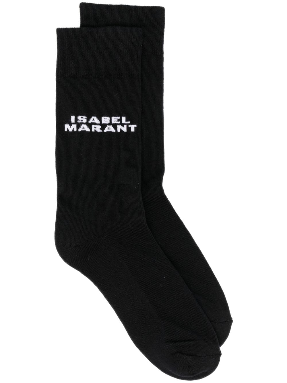 isabel marant chaussettes à logo en intarsia - noir