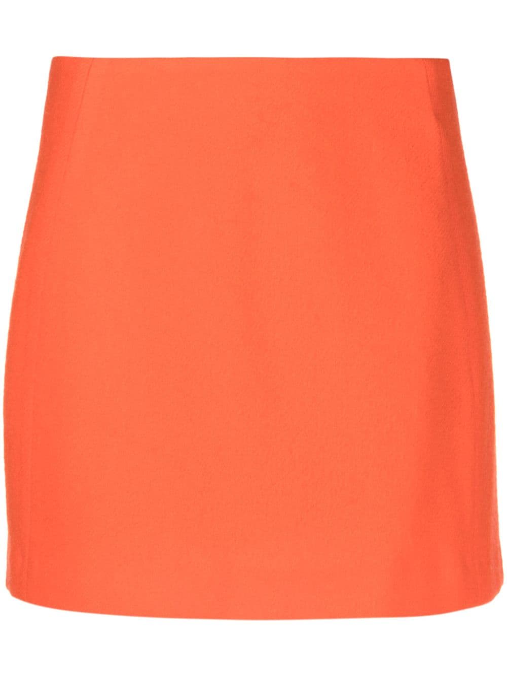 Alysi A-line Virgin Wool Miniskirt In Orange